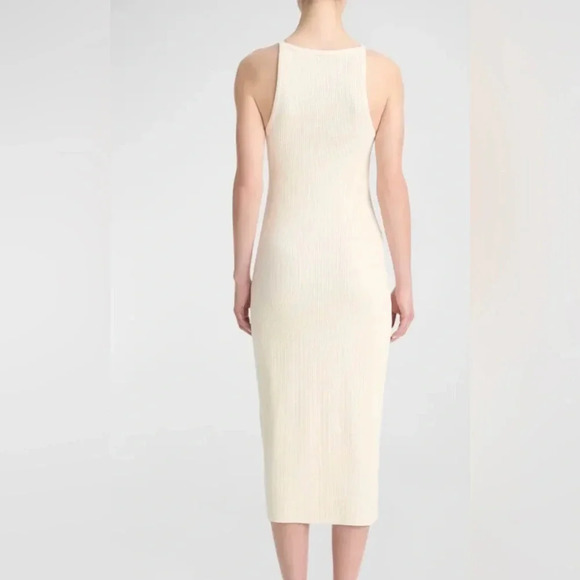 Vince Ribbed High-Neck Midi Tank Dress size XXS Color: FLAXEN $245.00 - Picture 5 of 8